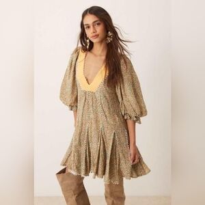 112. Free People Bali Coral Floral-Print Mini Dress